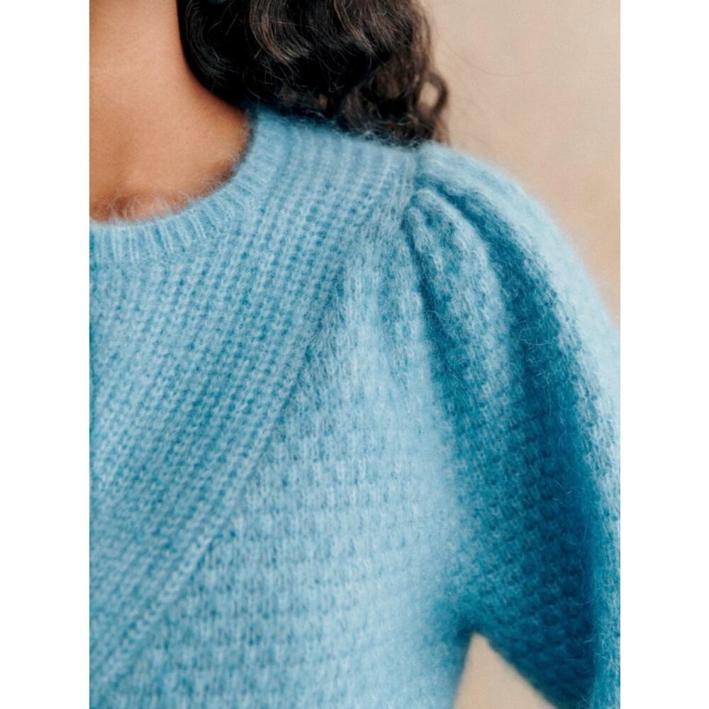 Sezane Light Blue Button-Up Knit Cardigan - Picture 5 of 8